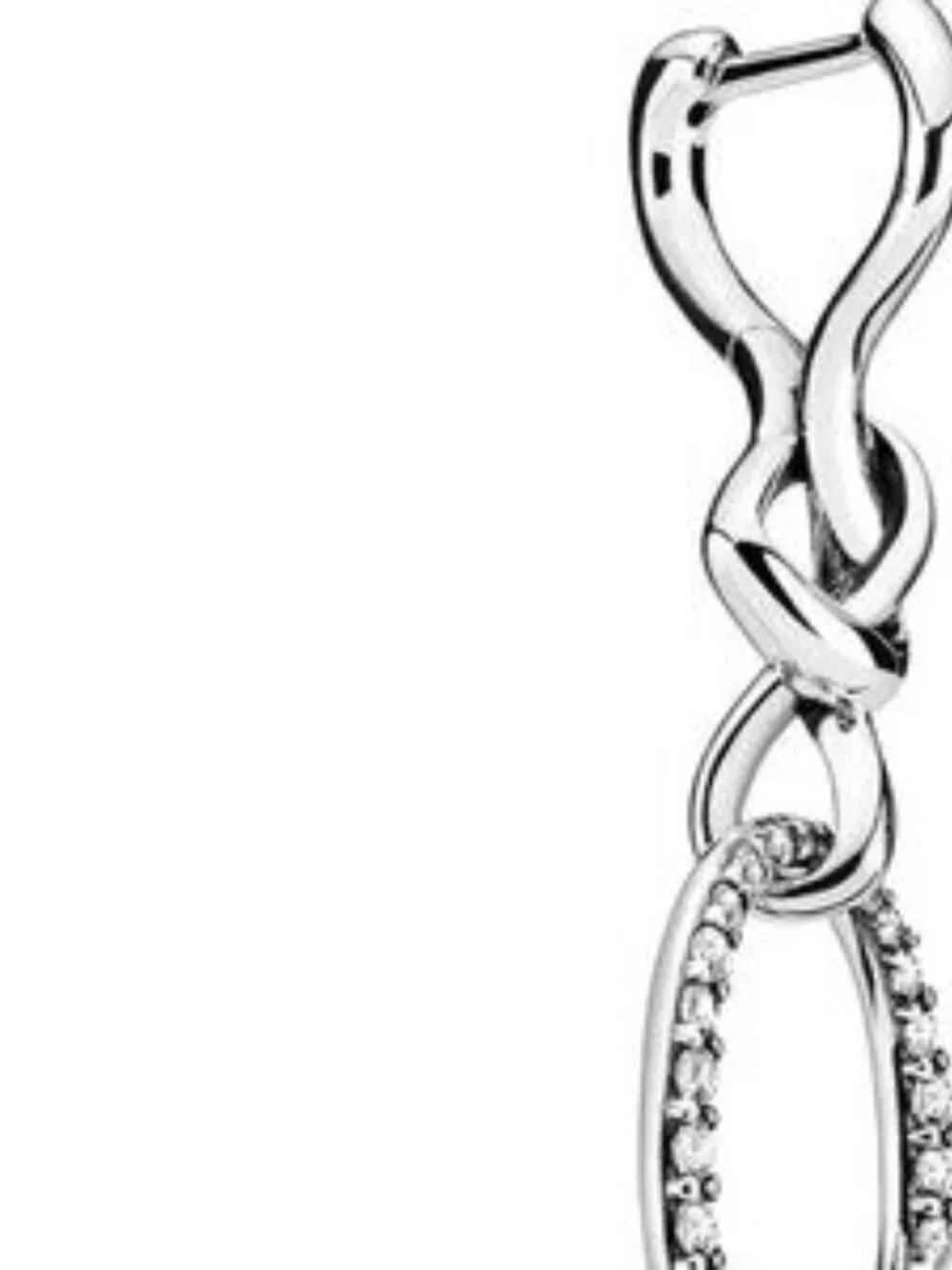 Pandora Jewelry Oval Knotted Heart Drop Cubic Zirconia Earrings in Sterling